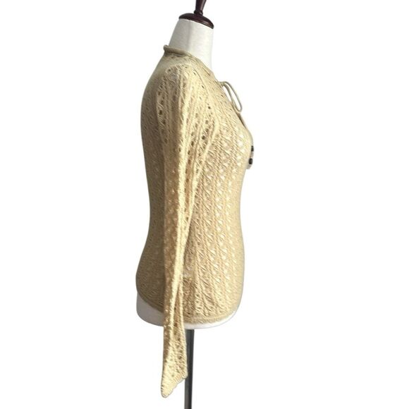 VTG Dorothée Bis Open Knit Wool Blend Sweater Size M Parisian Boutique Brand - Picture 4 of 9
